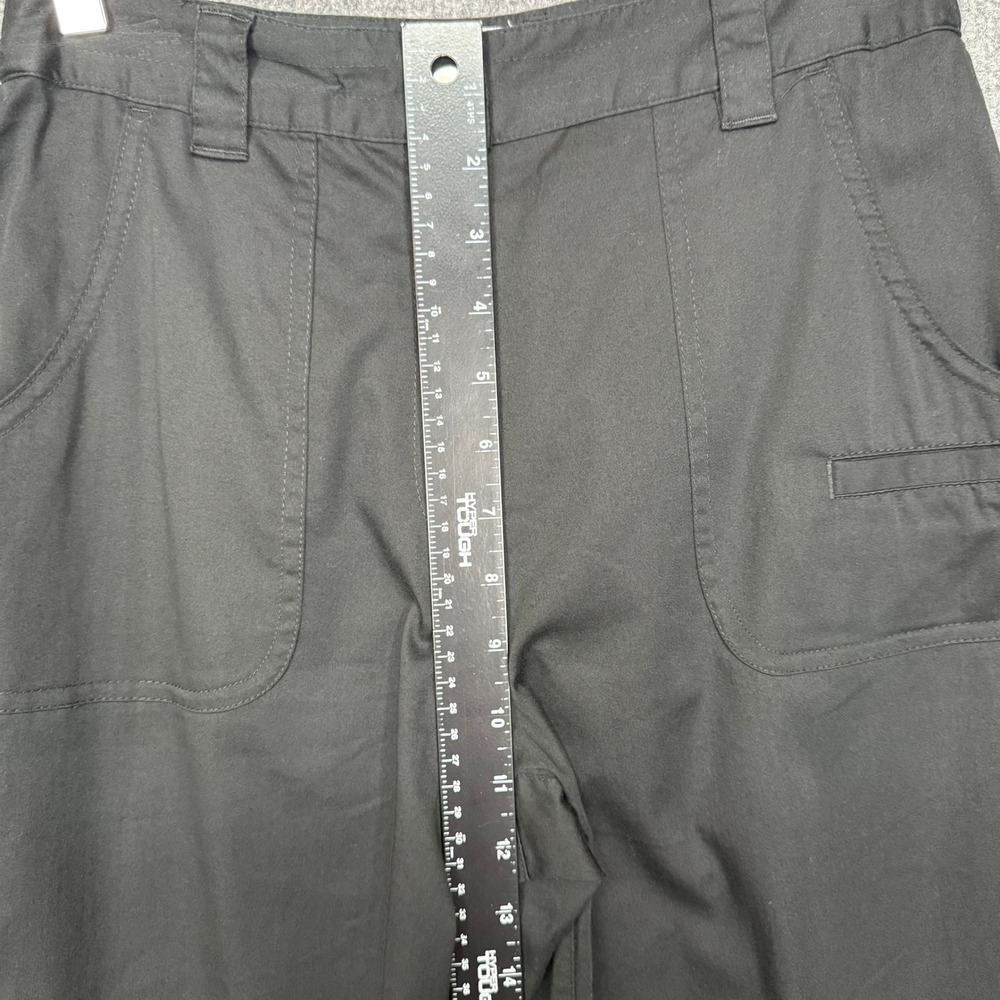 Chicos Pants 0 Womens 4 Black Wide Leg‎ Cropped Cotton Stretch Blend High Rise - Picture 8 of 11